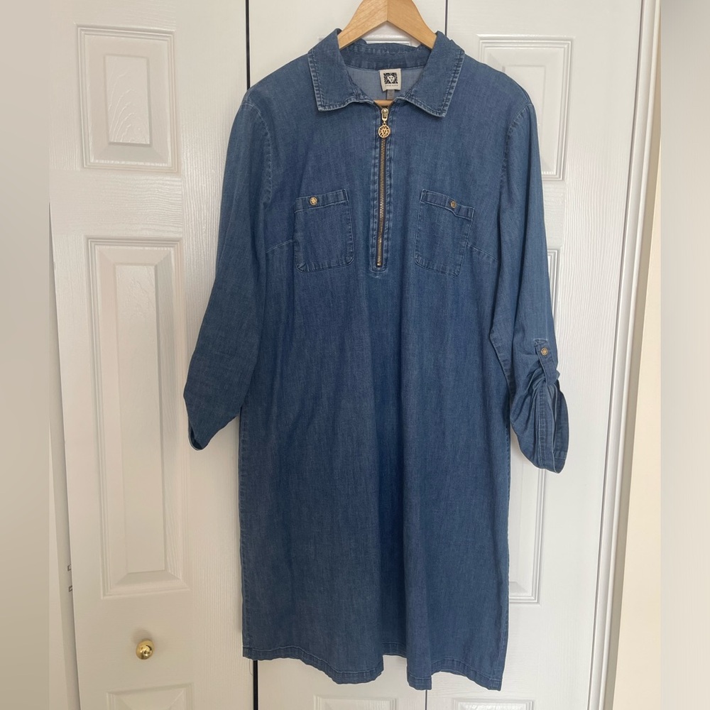 Anne Klein Casual Denim ShirtDress/short dress